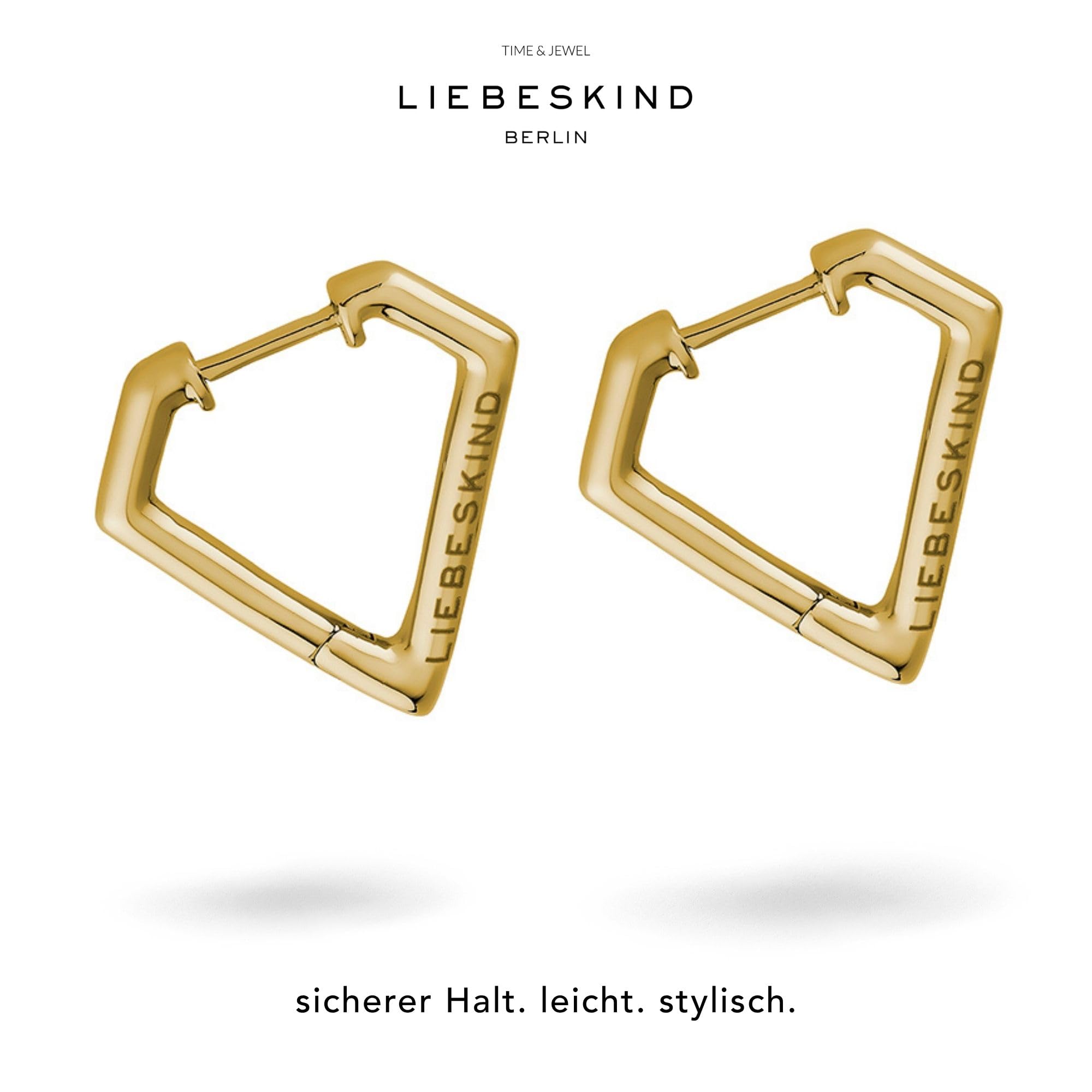 LIEBESKIND BERLIN Damen Ohrringe – Geometrisch & Dreieckig – Edelstahl Ohrschmuck in verschiedenen Farben – Klapp-Ceole minimalistisch & modern
