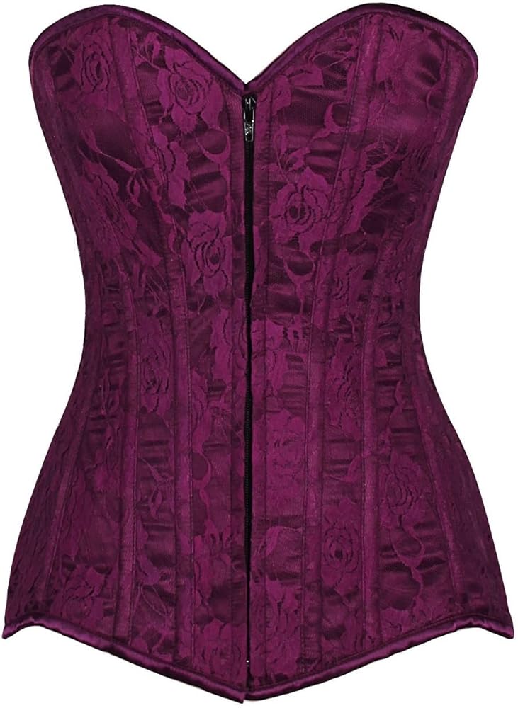 ま*✿様 litmus frangant lace bustier Amazon.com: Lavish Magenta Lace Overbust Corset w/Zipper