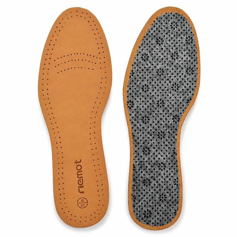riemot Shoes Insoles of Genuine Sheepskin,Replacement Insole for Dress Shoe and Leather Shoe Boat Boot,Anti-Odor Breathable Comfortable Sole Inserts for Women/Men Brown Size 11