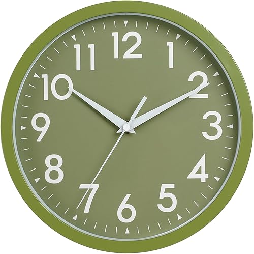 Miniatura 23 de Reloj de pared analógico pequeño de 8 pulgadas, silencioso, sin tictac, funciona con pilas, moderno, simple, decorativo, para cocina, oficina,