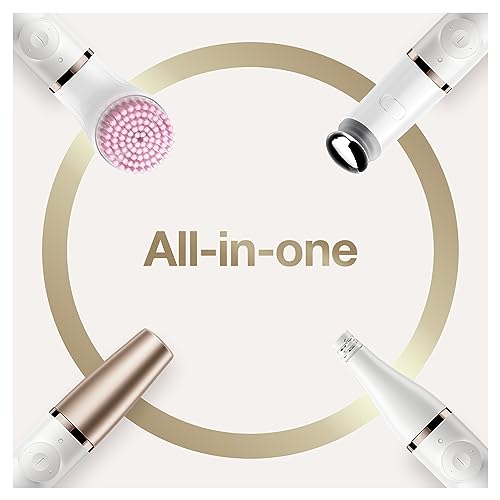 Braun FaceSpa Pro, Epilatore Viso Donna, Accessori per Epilazione e Pulizia Viso, Depilatore Donna Idea Regalo, SE912 Bianco e Oro - 2