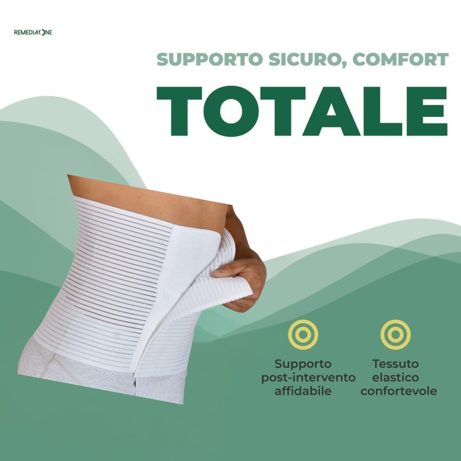 Faja lumbar, soporte de espalda postoperatoria, faja de compresión para hombre, elástica, ortopédica y ajustable (blanco, 1)
