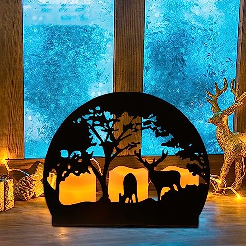 Valentine's Day Candle Holder, Black Romantic Metal Candle Tealight Holder Elephant And Giraffe Modern Candlestick Table Decoration Ornament For Women, Wife, Girlfriend, Her, Valentine's Day Gift #TOP4