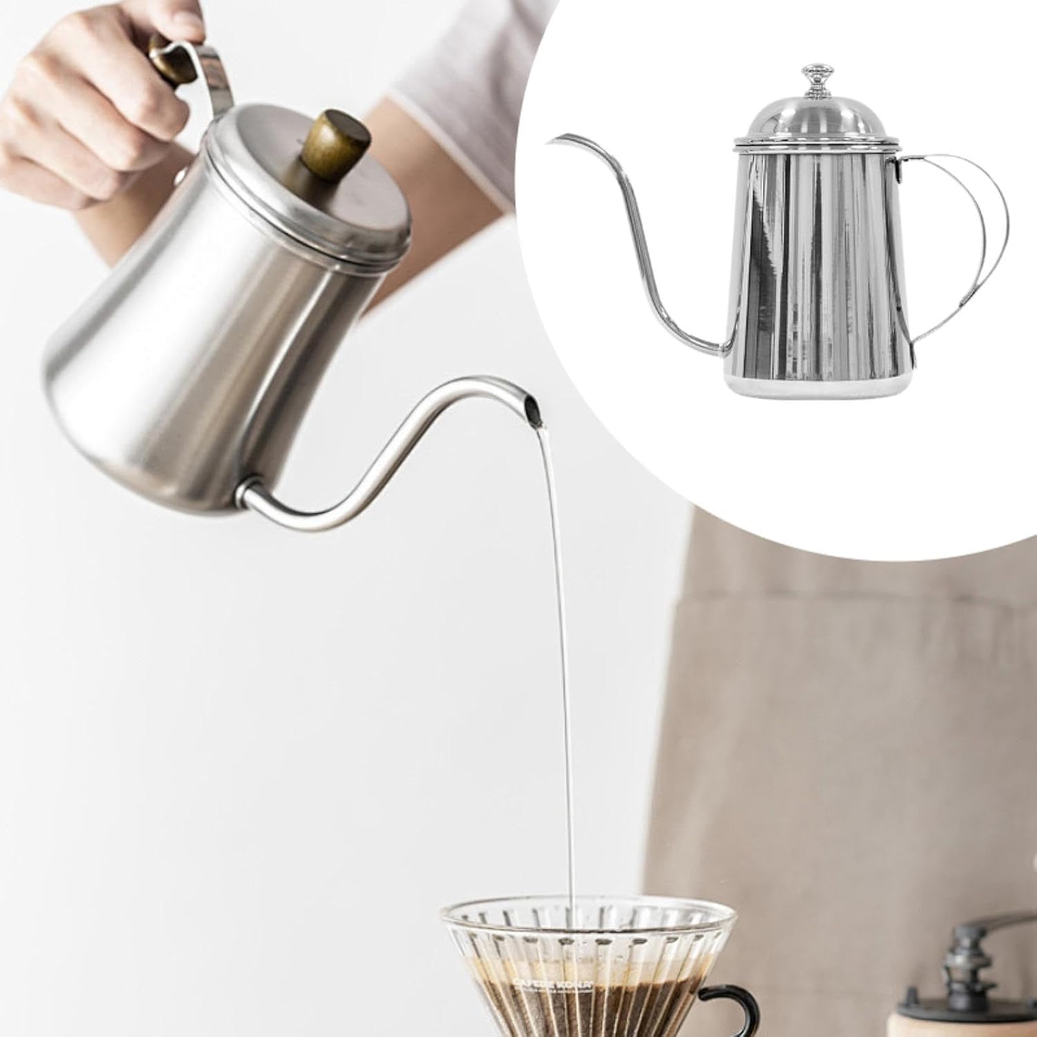 Coffee Pouring Kettle Manual Drip Coffee Pot Lightweight Tea Jug for Office Use, 950ml
