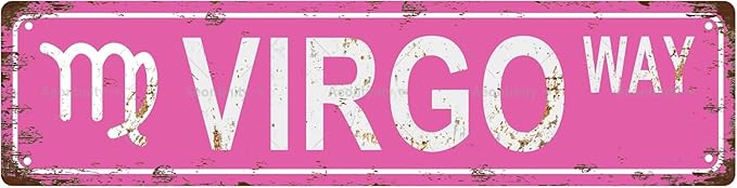 Virgo Star Sign Zodiac Sign Vintage Metal Tin Sign, Street Sign, Home Decor, Room Decor, Wall Decor, Bathroom Decor, Bar Decor, Cafe Decor, Garage Decor, 16 x 6 Inch