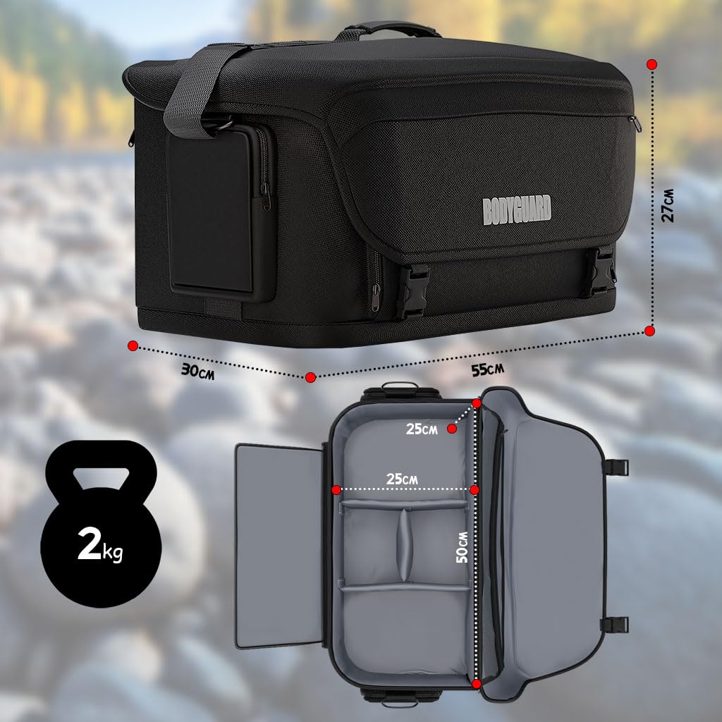 Bodyguard 4XL Kameratasche Groß – Fototasche für Spiegelreflexkameras - großes Hauptfach mit 3 flexiblen Trennwänden, viele Kleinteilfächer, Kamera Tasche gepolstert, Wasserfest