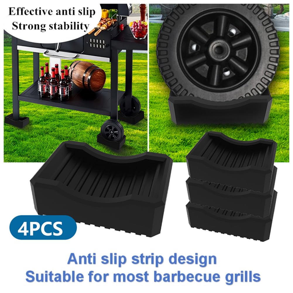 Copas de rueda para muebles/Estufa universal de barbacoa al aire libre, rueda fija antideslizante, tazas de silicona antideslizantes, adecuadas para todas las ruedas pequeñas de 3