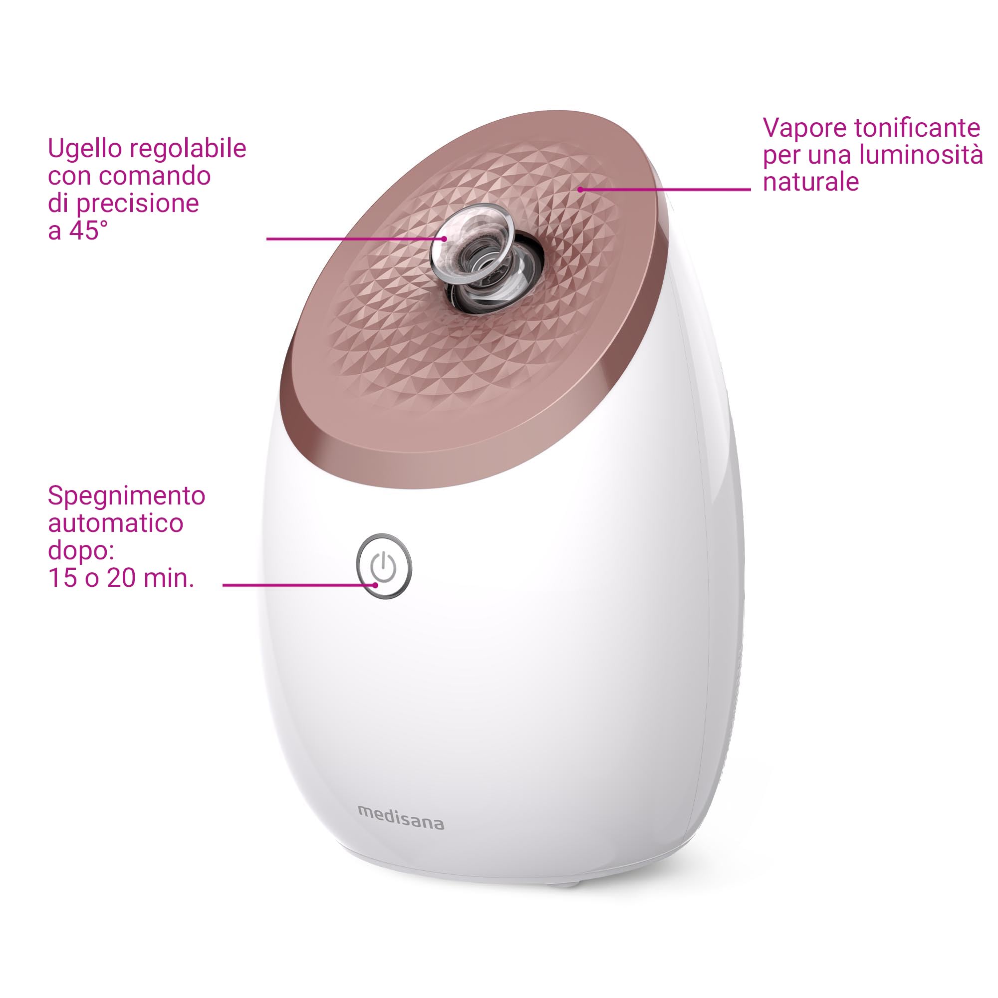medisana DS 600 sauna facciale ai nano-ioni, vaporizzatore facciale | per la pulizia del viso in profondità con tecnologia UV e protezione dal surriscaldamento, spegnimento automatico