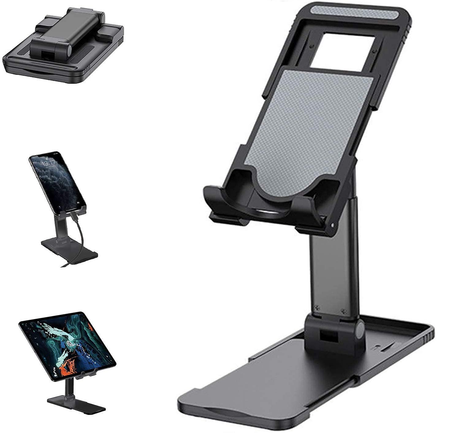 SHRBI Foldable Anti-Slip Mobile Stand | Adjustable Rotating Phone Holder | Tablets, Cellphones Rest Stand for Home & Office(Multi Color)