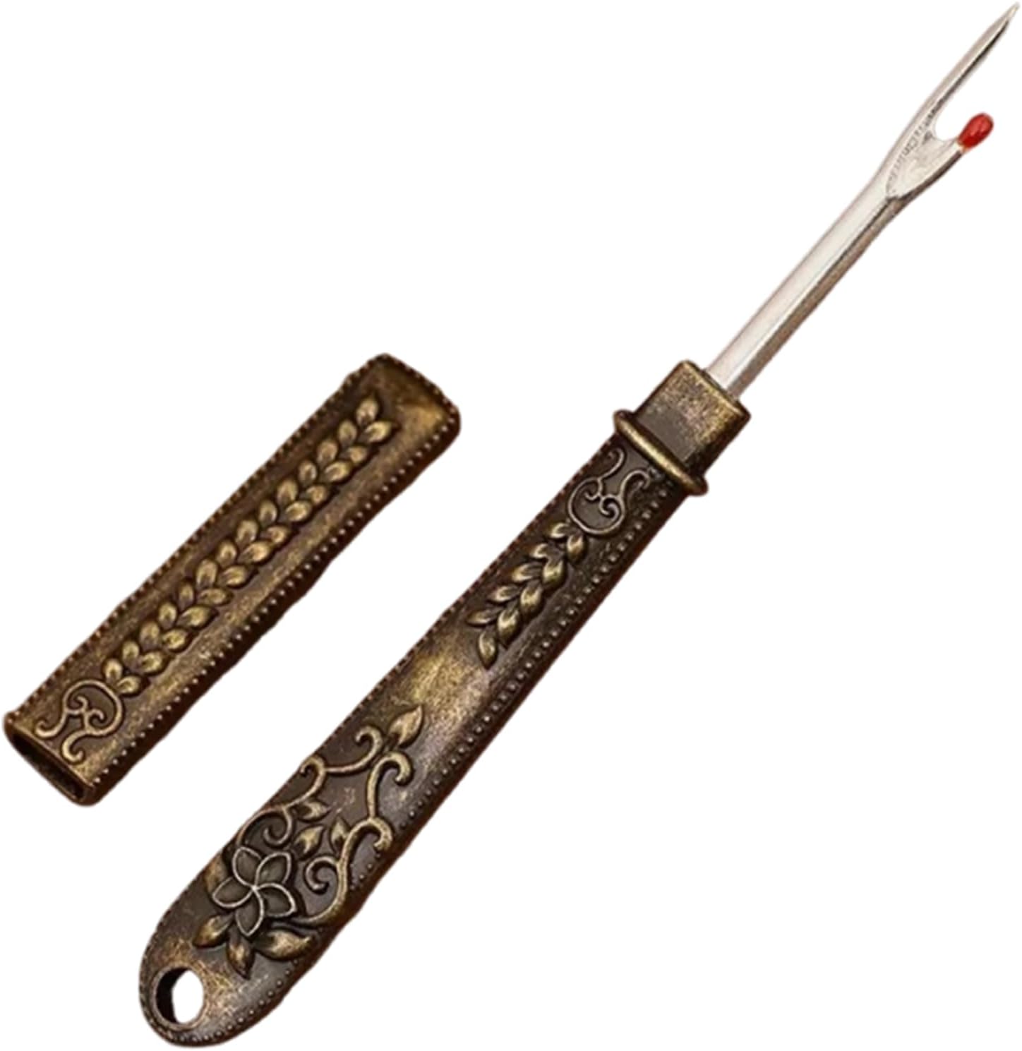 Thread Cutter Stitch Ripper Multi-Purpose Tool with Cover (Bronze)