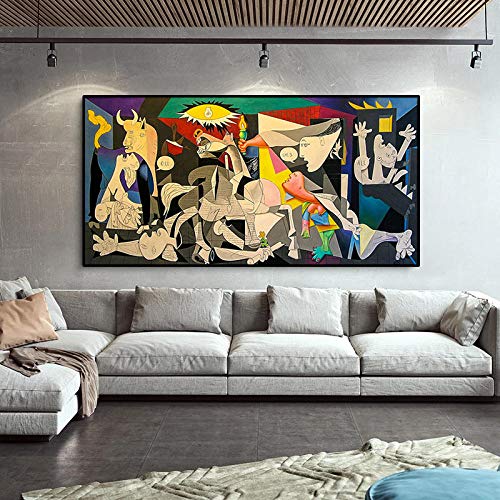 La Mejor Selección de Litografías los mejores 5. 41 Cqzk Guernica Picasso Clásico Pinturas Grabados sobre Lienzo Pared Arte Vintage Grabados Y Poster Abstracto Pared Arte Cuadros Sala Habitación Hogar Decoración Sin Marco