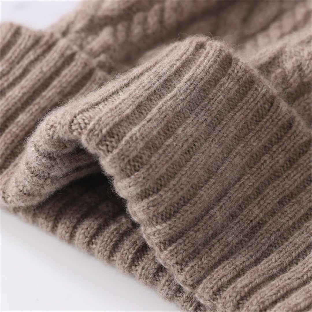 Gorro De Invierno 100% De Lana Pura Para Mujer, Gorros De Cachemira Suaves Y Cálidos, Gorros Holgados Para Mujer