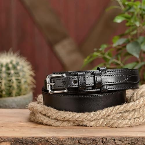 Bullhide Belts Mens Leather Belt For Work, Casual, Dress, 1.50" Wide, Black, 40" #TOP2