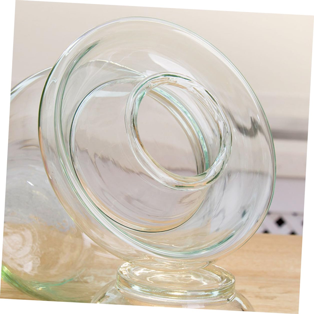 jojofuny Einmachglas für Kimchi und Essiggurken Steinguttopf mit Wasserdichtem Deckel Transparent für Fermentation von Sauerkraut und Anderen Lebensmitteln