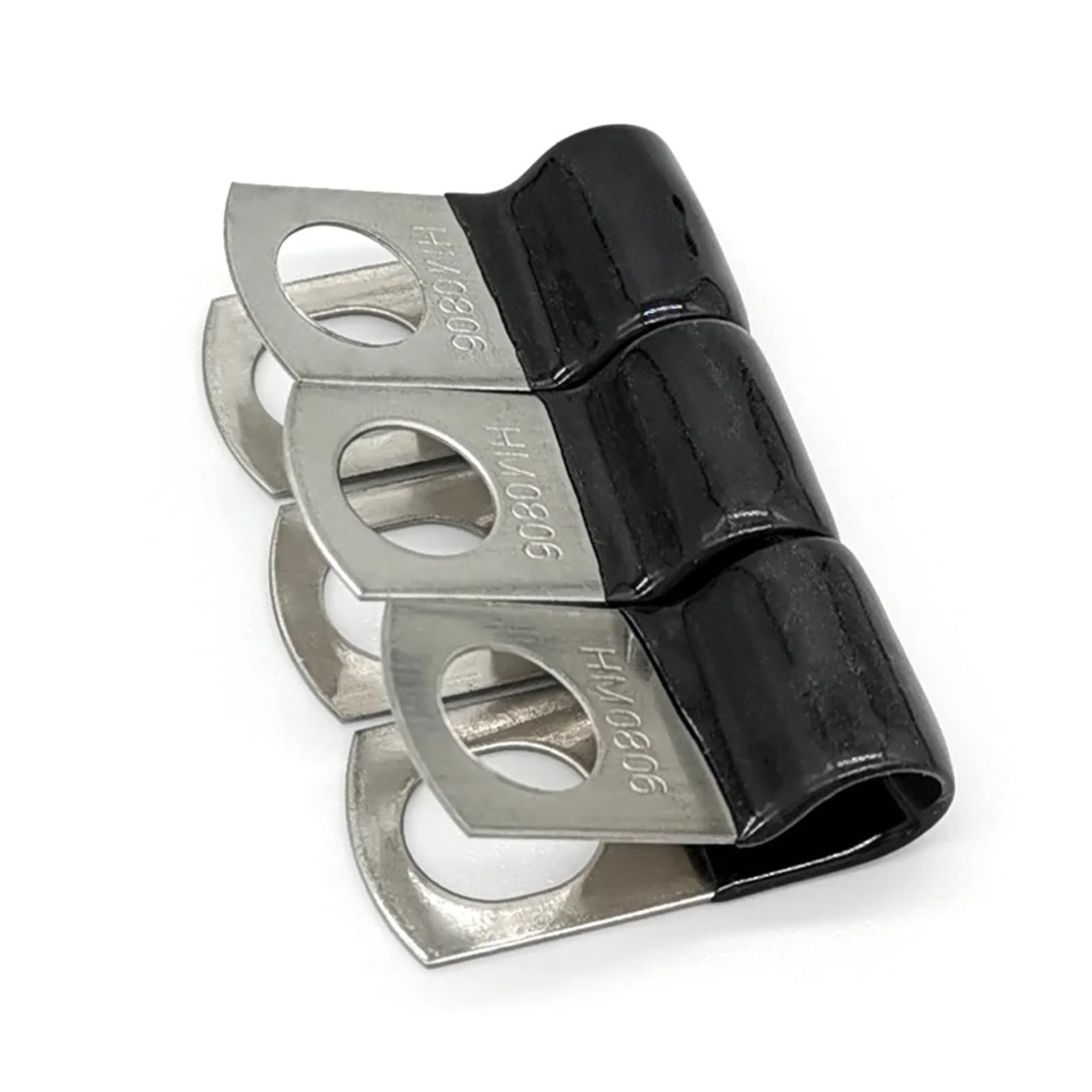 10 Uds. Abrazaderas de manguera tipo P recubiertas de acero inoxidable 18mm 304 Clips de tubo tipo R de montaje de Cable