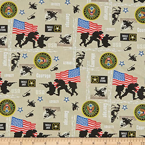 Marshall Dry Goods Military Army Tan, Quilting Fabric by the Yard