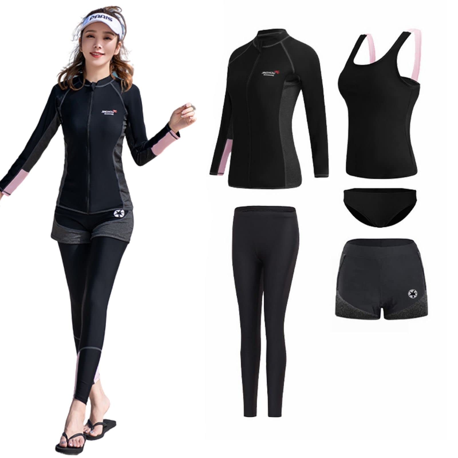 Amazon | 水着 ラッシュガード レディース 5点セット フィットネス