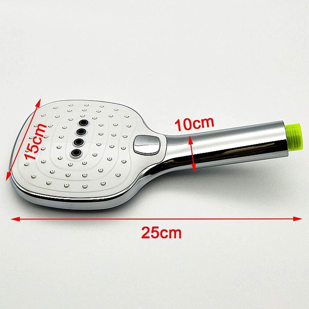 alcachofa de la ducha Cabezal de ducha de mano, superficie galvanizada, presurizado, duradero, botón de ajuste de ahorro de agua, 3 modos, pulverizador grande para baño, resistente al óxido