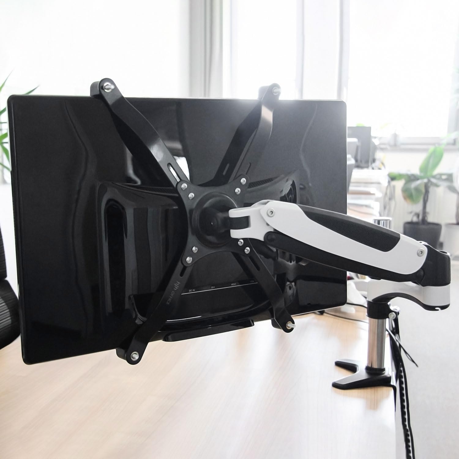 hjh OFFICE Adattatore VESA per monitor da 15-27 pollici senza modello VESA VM-A4 in acciaio, portata fino a 10 kg, 802001