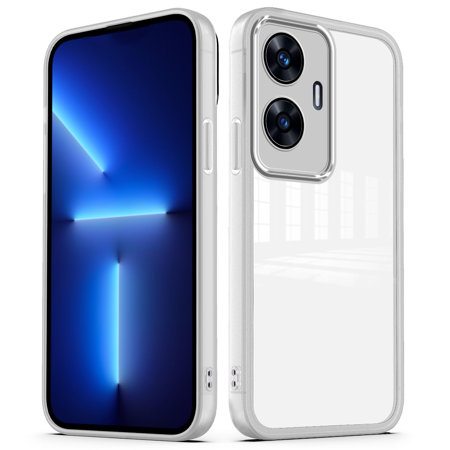 PanXCase Cover Trasparente per Realme C55 - Custodia Clear con Lens Protector Ultra Sottile Morbida Antiurto con Protezione Fotocamera (Viola