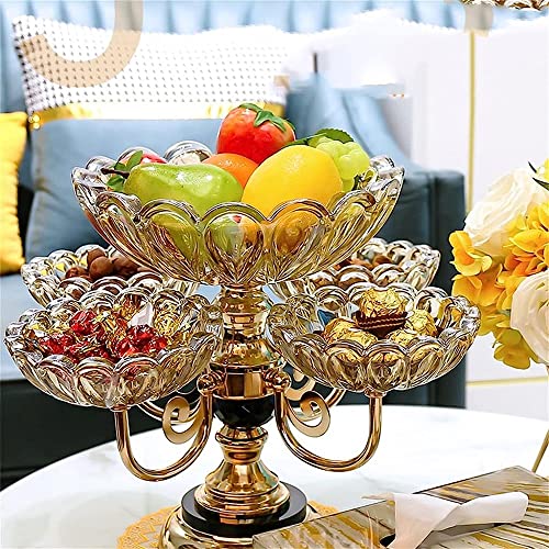 Plato de frutas multicapa, elegante plato de cristal para aperitivos y dulces para decoración del hogar y entretenimiento