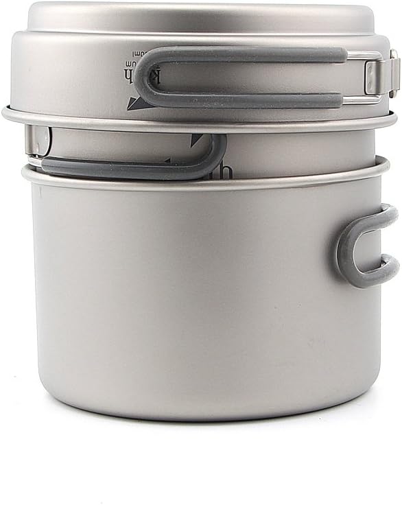 Keith Ti6014 Titanium Picnic Titanium Pot 1200ml Frying Pan Outdoor Titanium Bowl Camping Hiking Cookware Set