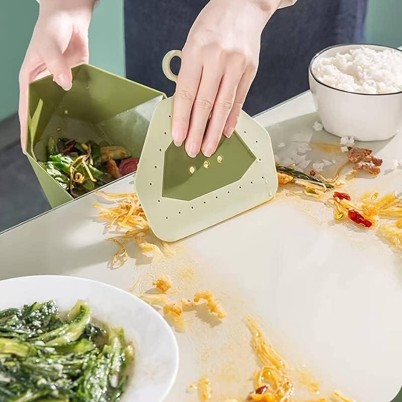 Bindex Plastic 2in1 Garbage Cleaning Sweeper Scrubber Oil Stain Cleaning Scraper | Desk Cleaning Set with Dustpan | Mini Dustpan and Wiper Set for Counter Table Household Clean Supplies (Pack of 1)
