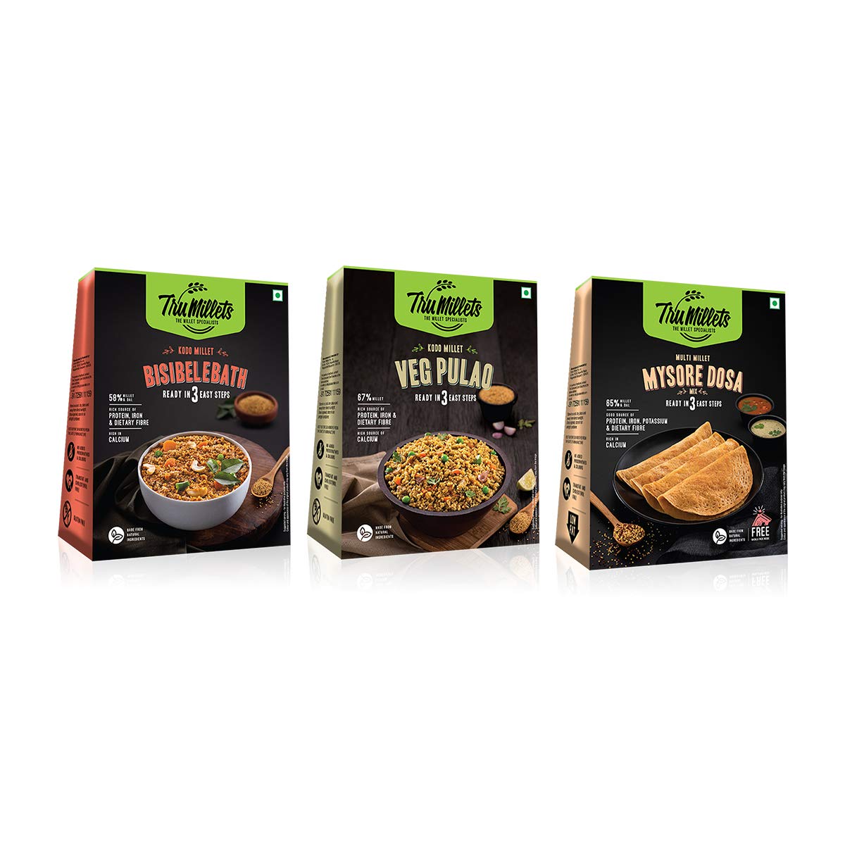 Trumillets Ready to Cook Mysore Dosa 250g, Bisibelebath 200g and Veg Pulao 200g (B07YSLPVN4) Amazon Price History, Amazon Price Tracker
