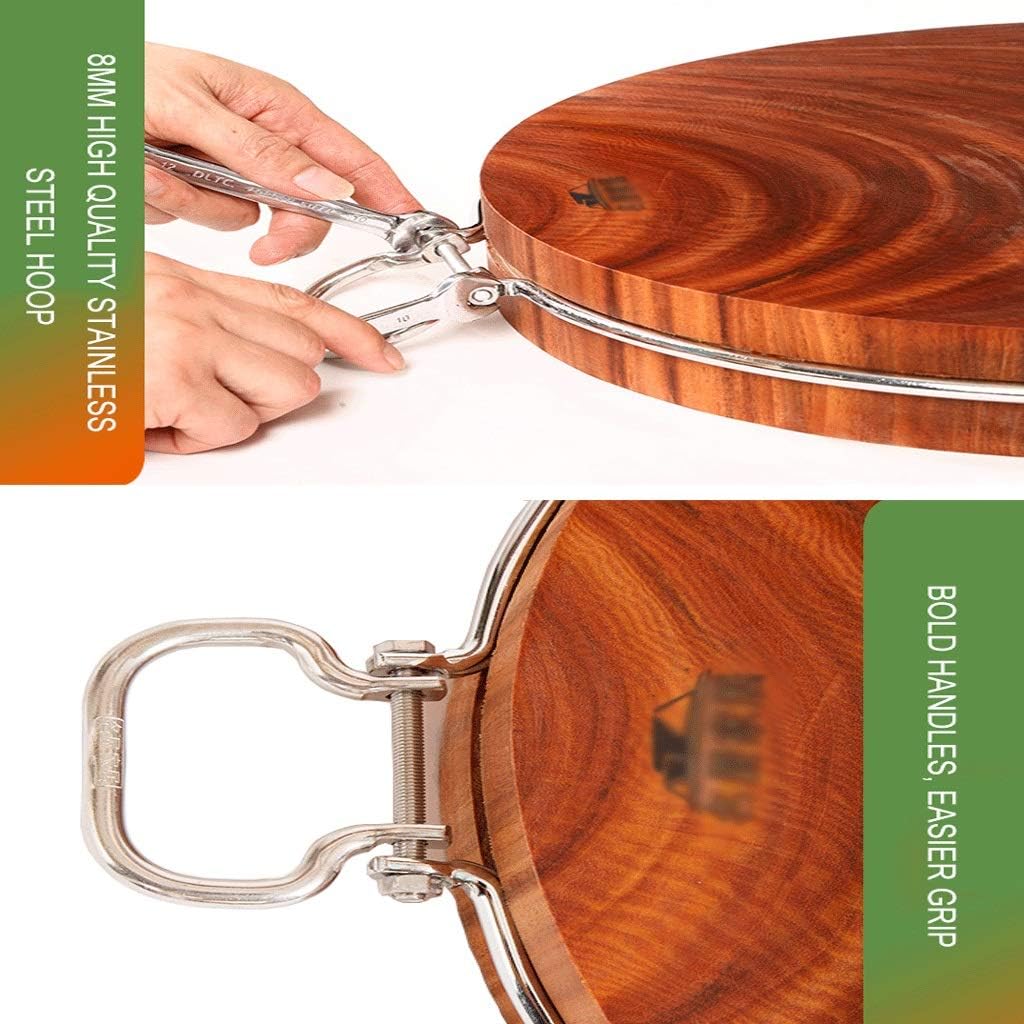 Choing BoardAuthentic Cutting Board Ironwood 5cm Thicken & Solid Wood Round Kitchen Household & Wooden Carving Board For Meat/Vegetables/Cheese little surprise(36 * 4cm)