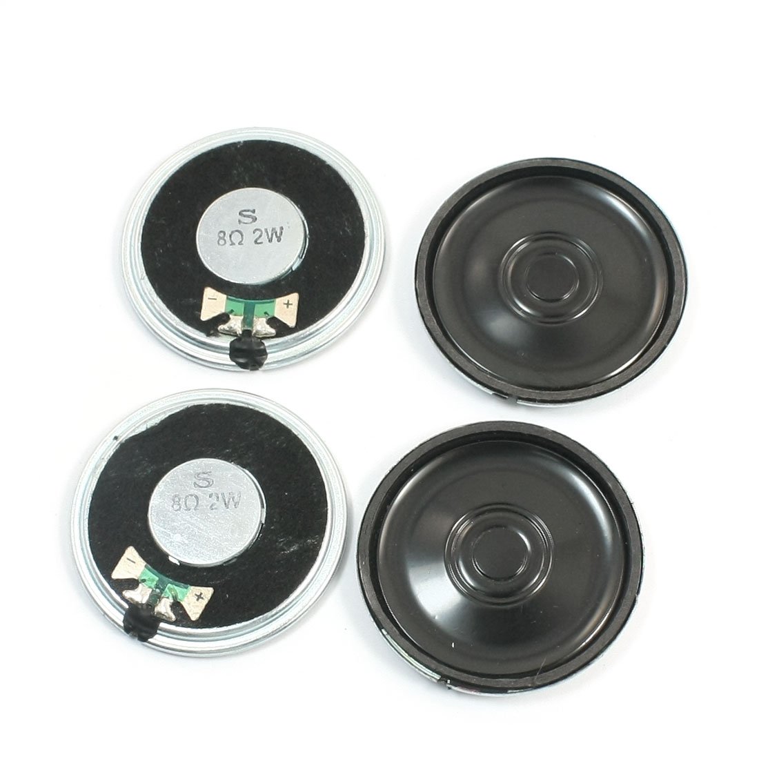 Aexit 4Pcs 8 Speaker Repair Ohm 2W 40mm Metal Case Inside Magnet Speaker for DVD Speaker Repair Accessories EVD Player