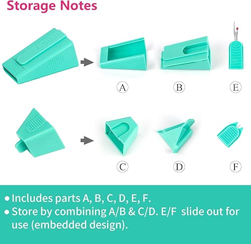 Miniatura 3 de TIGARI Máquina de cinta al bies, paquete de 2 tubos de tela para alfombras Jelly Rolls, herramienta con enhebrador de agujas y desgarrador de