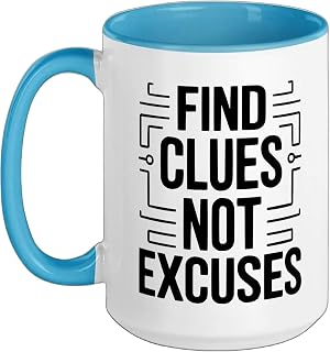 Escape Room Game Lockpicking Puzzle Room Exit Game Ceramic Mug, Blue/White, 15oz