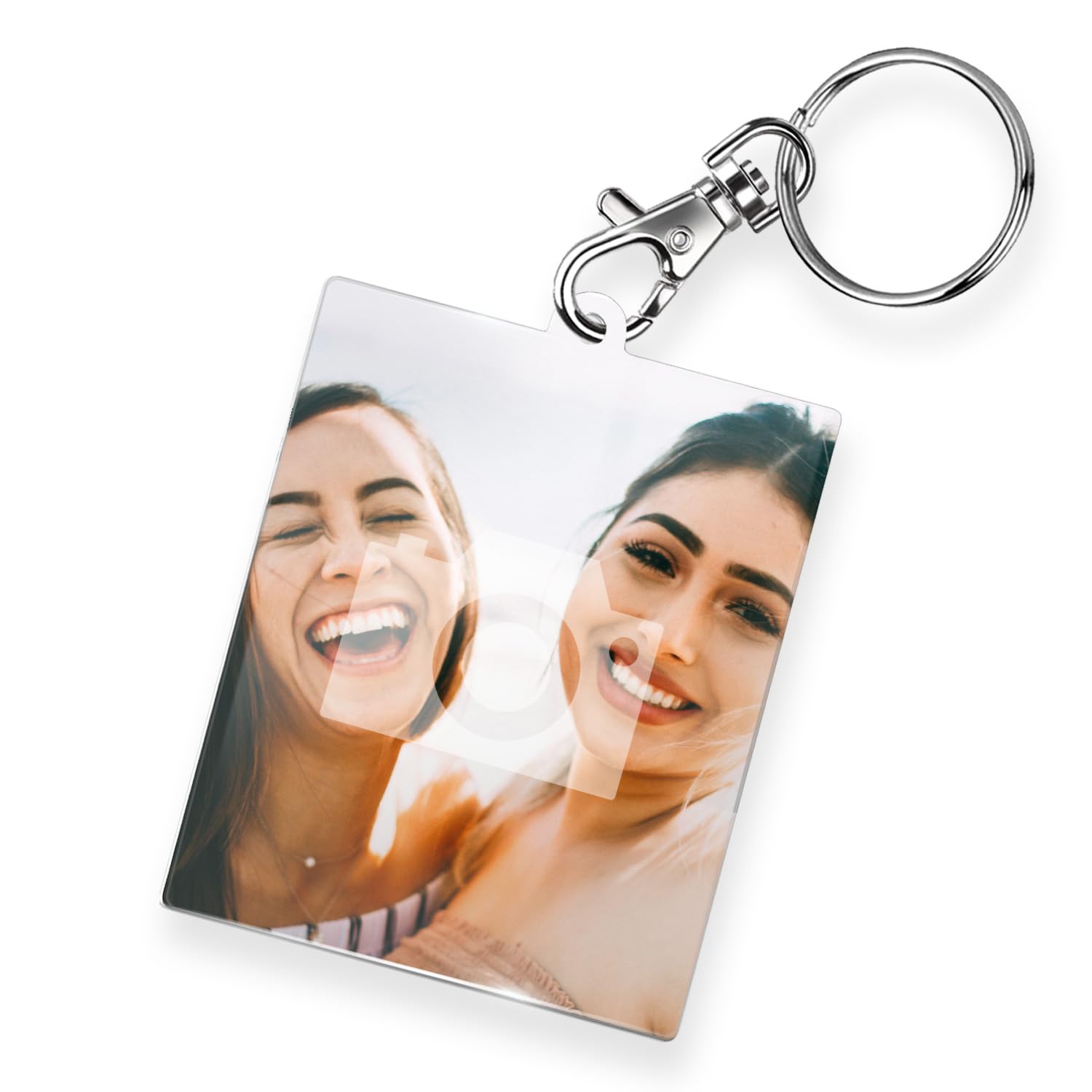 Primary Teaching Services Ltd Unisex Transparent 1 Personalised Photo Upload Rectangular Acrylic Christmas Birthday Anniversary Keepsake Keyring 63Mm X 51Mm Primary Teaching Services