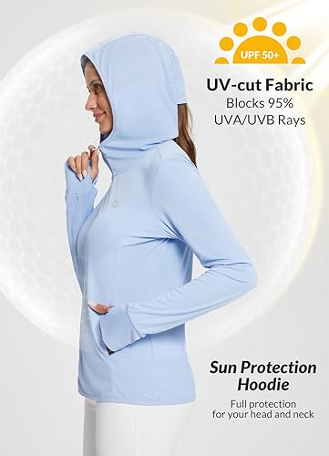 Miniatura 3 de Baleaf - Sudadera con capucha de protección solar para mujer, ligera, de manga larga, para cubrirse del sol