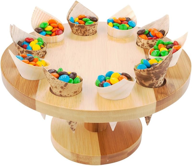 Restaurantware 7.5 x 4.3 Inch Cone Stand 1 Sturdy Cone Holder - With 10 Slots Sustainable Bamboo Cone Holder For Buffets Banquets Or Catering Events Party Supplies