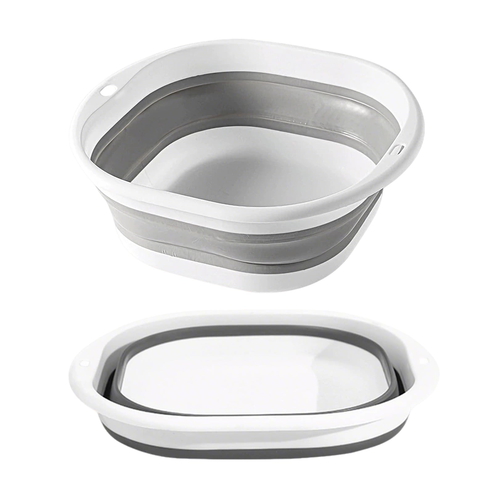Foldable Plastic Washing Bowl, Collapsible Travel Sink with Quick Drain & Non Slip Edge, Large Capacity & Thickened Design for Camping, RV, Dorm, Baby Bath, Pet Washing, and Home Use