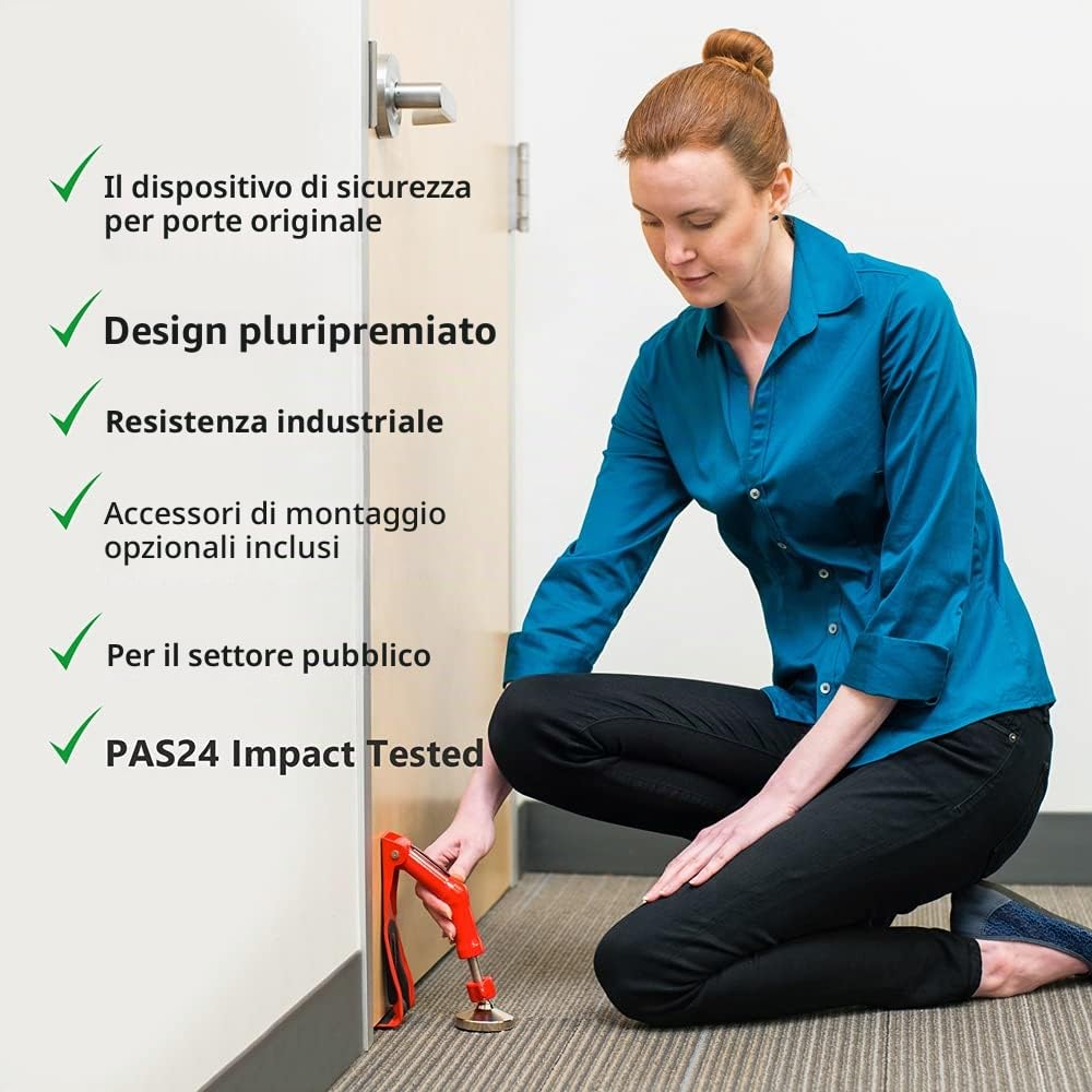 DoorJammer Supporto portatile per serratura della porta per sicurezza domestica e protezione personale (DJ4LD - Lockdown (edizione XL))