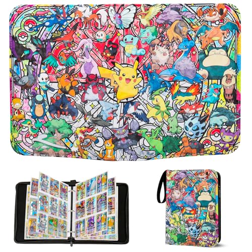 Sammelalbum für Pokemon Karten,900 Taschen Sammelkarten Album 50 Seiten Sammelmappe Karten Heft, Hochwertiges Tragbar Wasserdicht PU Sammelkartenalben Es ist das Geschenk für Kinder,50 Pcs Seite Sammelalbum für Pokemon Karten,900 Taschen Sammelkarten Album 50 Seiten Sammelmappe Karten Heft, Hochwertiges Tragbar Wasserdicht PU Sammelkartenalben Es ist das Geschenk für Kinder,50 Pcs Seite