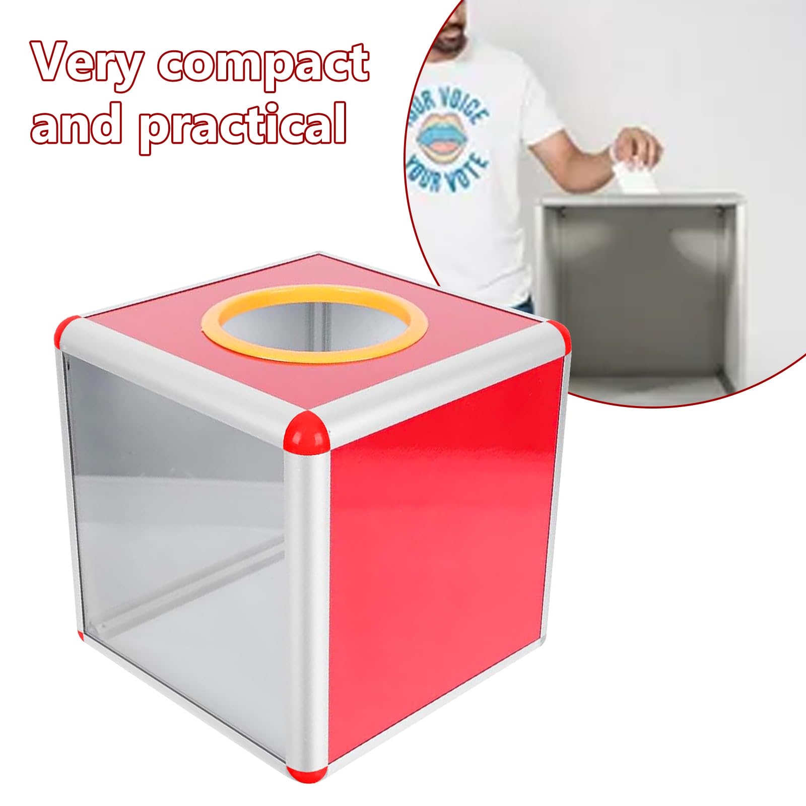 Scatola della lotteria trasparente 30 cm per donazioni lotterie