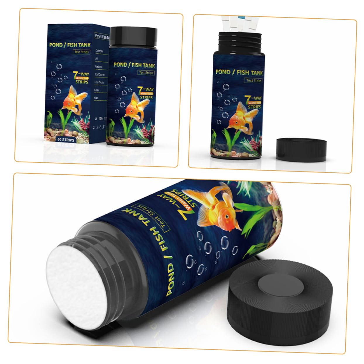 PRETYZOOM 5 Sätze Teststreifen Für Die Wasserqualität Pool Teststreifen Testen Fisch Erkennung Für Poolwasser Tank Wassertest-set Für Aquarien Tester Für Wasser Pvc 50 Stück * 5