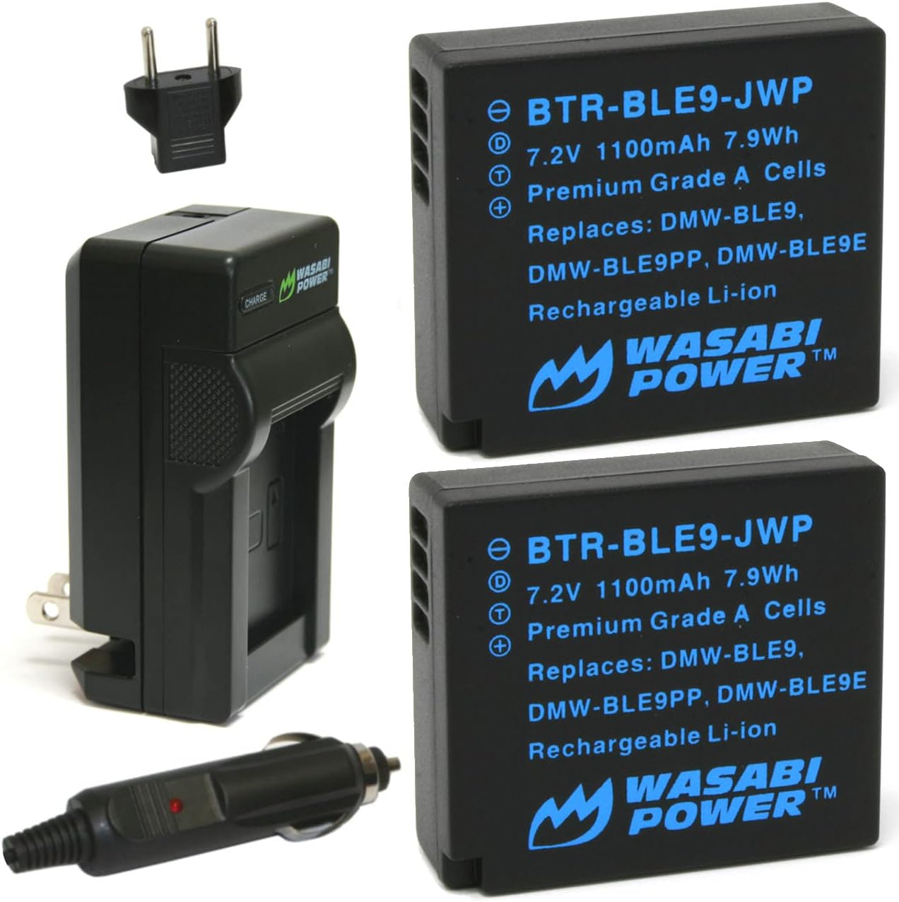 2-Pack Batteries and Charger for Leica BP-DC15, C-Lux, D-Lux 7, 8, Type 109