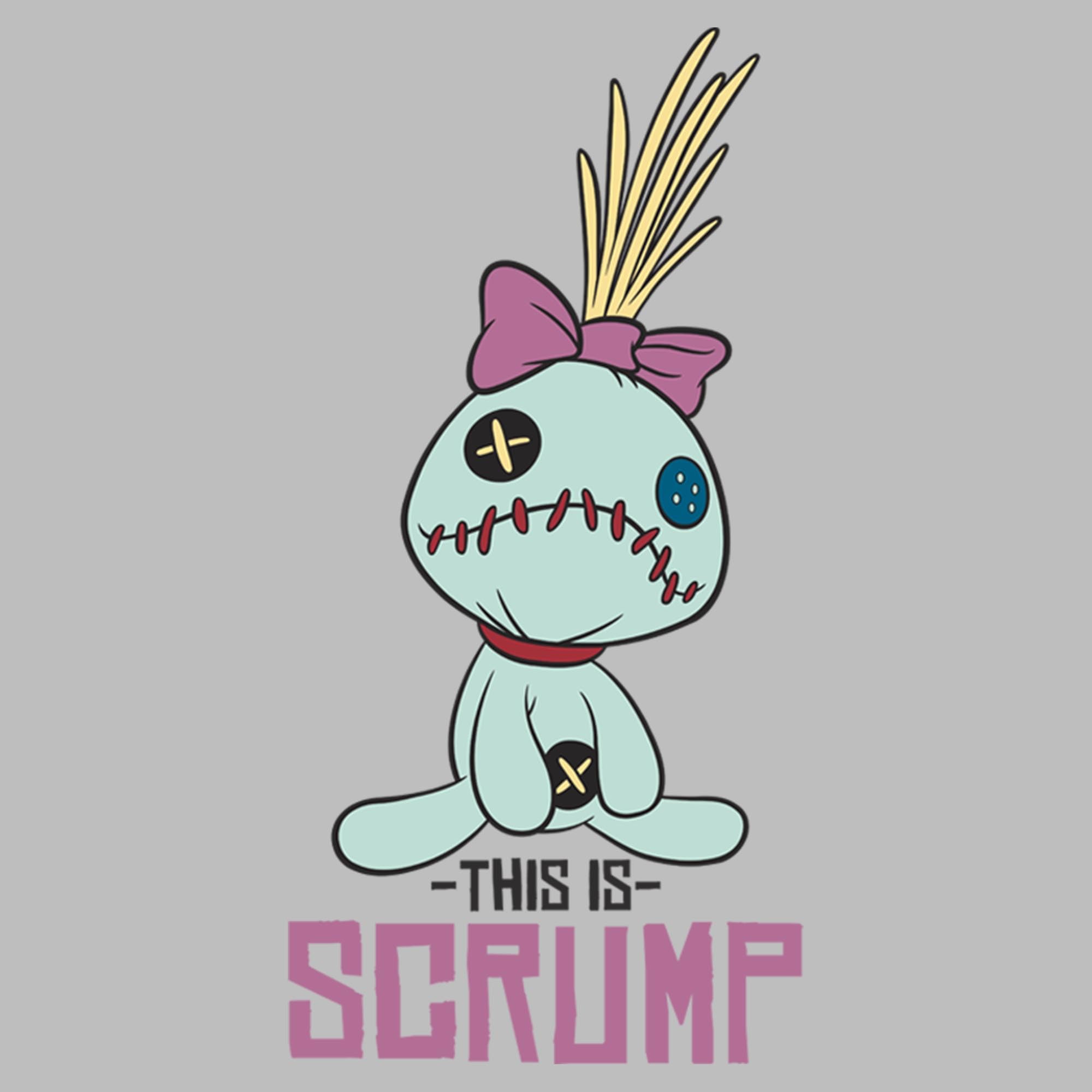 Disney Lilo & Stitch This is Scrump Girl's Crew Tee, Athletic Heather, XS, Athletic Heather, XS