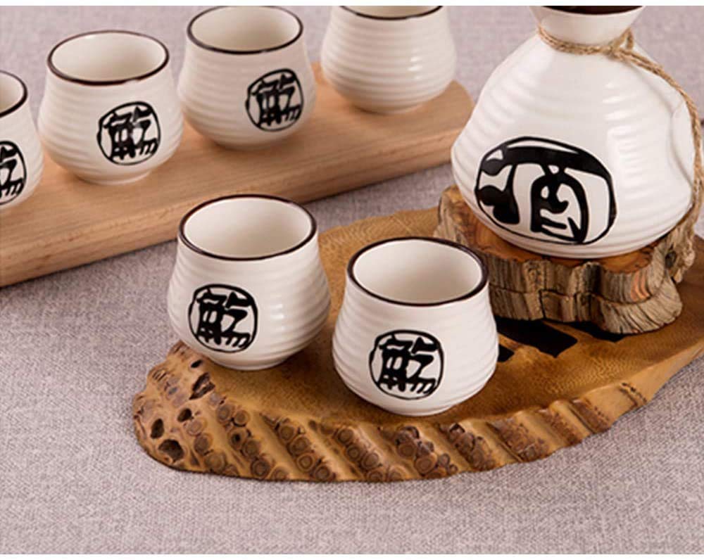 Hoement Tasses à Saké Japonaises En Verre Et Bois Carré, Service à Saké Traditionnel Avec Boîte En Bois, Compatible Micro-Ondes, Ensemble Pour Maison, 2 Pièces