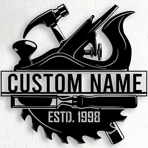 Miniatura 30 de Letrero de Metal Personalizado para Taller de Garaje Arte de Pared con Nombre de Herramienta Personalizado para Decoración de Taller Mecánico de