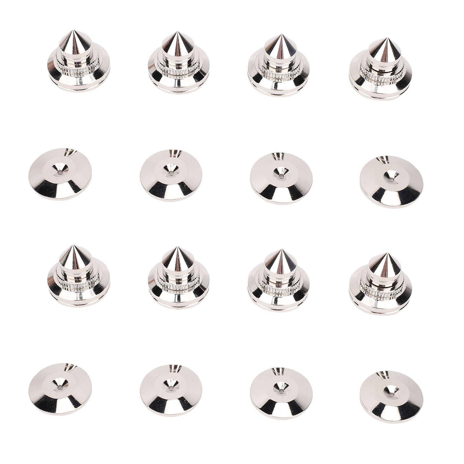 Fockety Punte Isolanti per Altoparlanti, Piedini Isolanti per Giradischi in Rame per Assorbimento delle Vibrazioni, Punte per Subwoofer con Dadi di Livellamento Regolabili in Altezza per