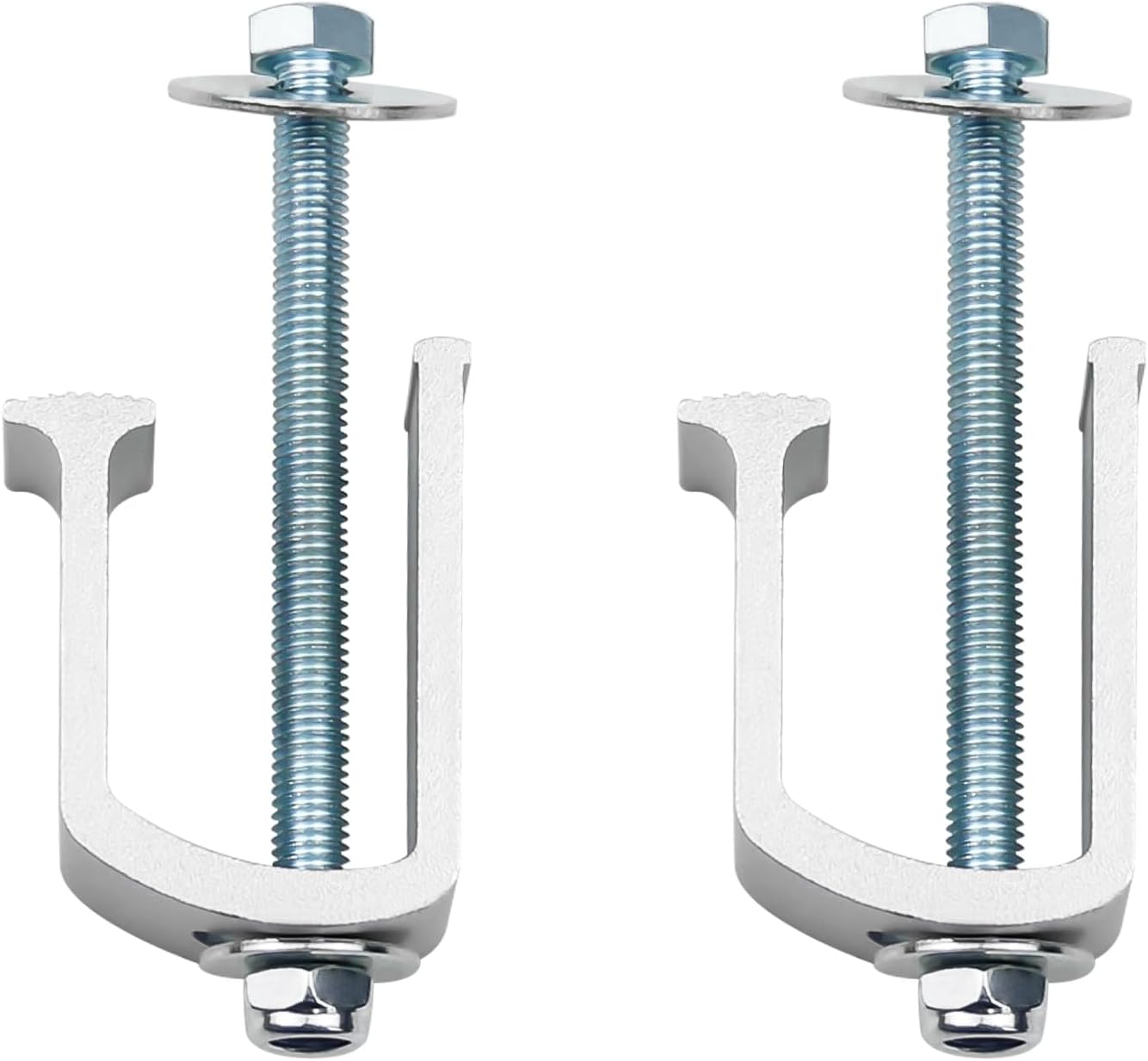New Pack of 2 Heavy Duty Aluminum Alloy Truck Bed Tool Box Clamps With Bolts, Nuts, Washers, No-Drill Easy Mount Universal Tie Down Clips Toolbox Mounting Kit for Pickup Camper, Silver Surface