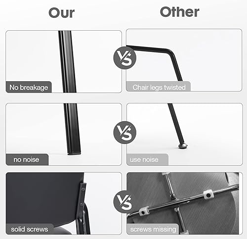 Miniatura 6 de OLIXIS Silla de recepción de invitados silla de espera con reposabrazos acolchado de piel sintética fija sillas de clínica con soporte lumbar sillas