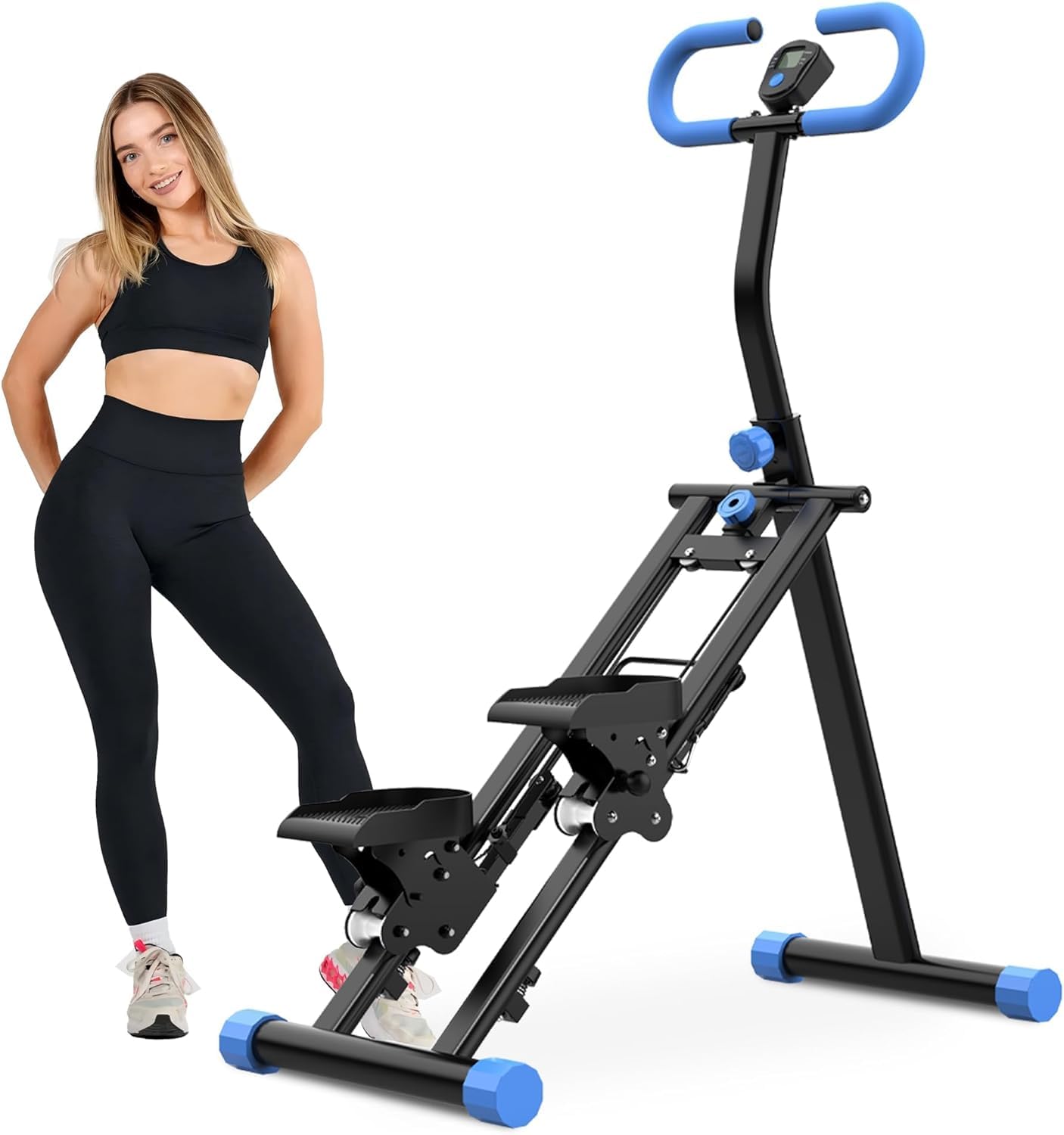 Pionowa maszyna krokowa, składany sprzęt do ćwiczeń cardio z regulowaną kierownicą i wyświetlaczem LCD, maszyna do ćwiczeń całego ciała do domowej siłowni