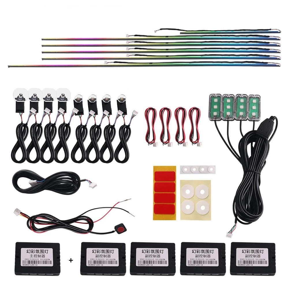 Luci ambientali per auto universali, RGB, luci interne per auto in acrilico, luci arcobaleno, decorazione per auto