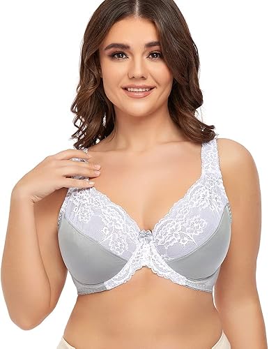 Miniatura 3 de Brasier de encaje de cobertura completa para mujer, con aros, sin relleno, brasier push up bralette